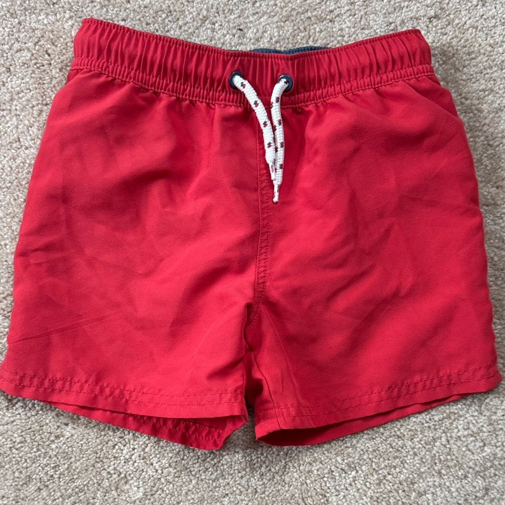 Little Planet by Carters Red Drawstring Swim Shorts 5T